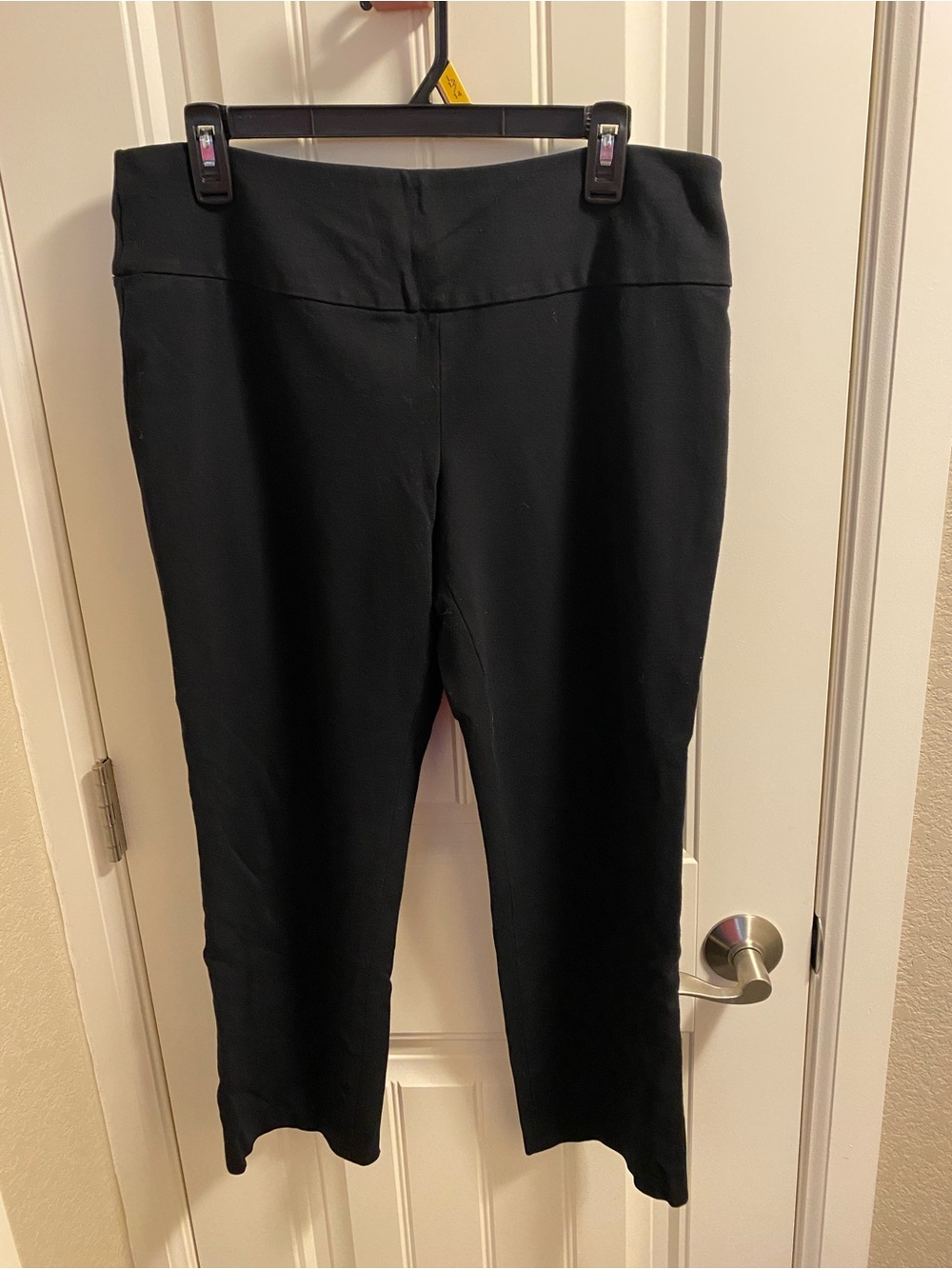 Shape FX L Petite Pants Cropped Dress Slacks Stretch Heavy Material LP Pull On